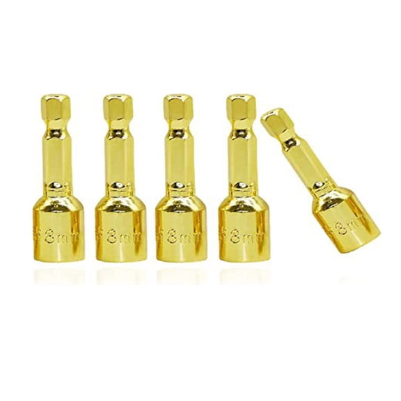 NIUBWJL 5pcs Magnetic Hexagonal Bits Pneumatic Sleeve Head Sleeve Chrome Steel Material Hand Drill Hexagonal Magnetic Sleeve