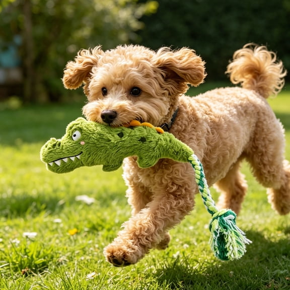 NIUBWJL Alligator Dog Toy Long Rope Tail for Small Medium Dogs, Durable Plush Chew Dogs Toys for Aggressive Chewers, Interactive Dog Toys for Boredom Relief and Comfort