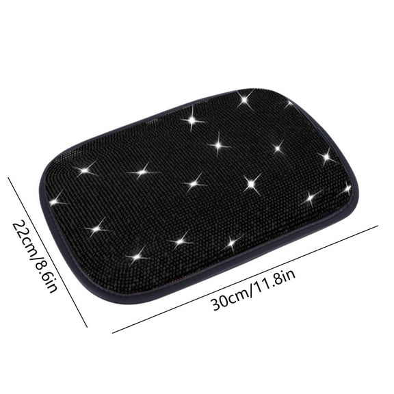 NIUBWJL Bling Bling Car Armrest Cover Auto Center Console Protective Cover Luster Crystal Rhinestone Car Arm Rest Cushion Pad Car Interior Accessory