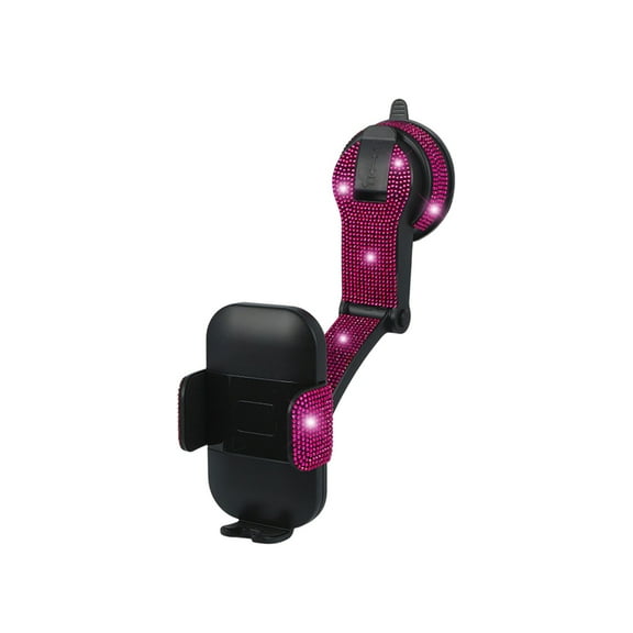 NIUBWJL Bling Car Phone Holder, Rhinestone Suction Cup Vehicle Dashboard Cellphone Stand, Diamond Sparkle Automotive Interior Windshield Smartphone Mount, Universal for SUV, Sedan, Truck