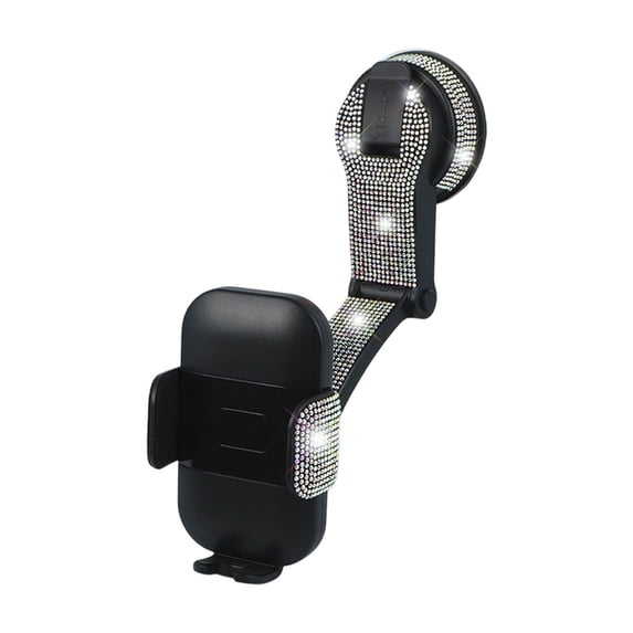 NIUBWJL Bling Car Phone Holder, Rhinestone Suction Cup Vehicle Dashboard Cellphone Stand, Diamond Sparkle Automotive Interior Windshield Smartphone Mount, Universal for SUV, Sedan, Truck
