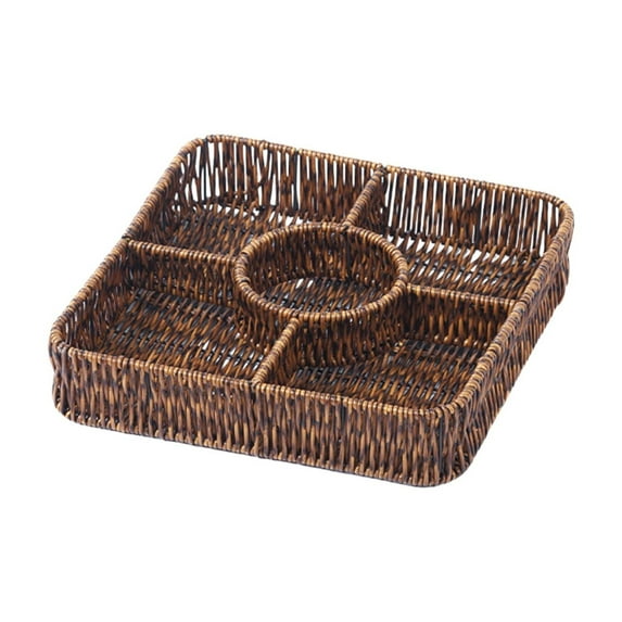 NIUBWJL Cane Woven Storage Basket Woven Storage Table Top Sum Dried Fruit Snack Storage Fruit Happiness Gift Tray Afternoon Storage Basket