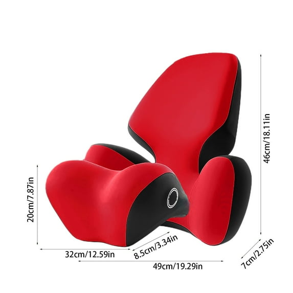 NIUBWJL Car Seat Cushion and Lumbar Support Pillow for Office Chair Car, Neck Headrest Pillow, Ergonomic Memory Foam, Pressure-Relieving Back Support for Car, Office Chair & Wheelchair