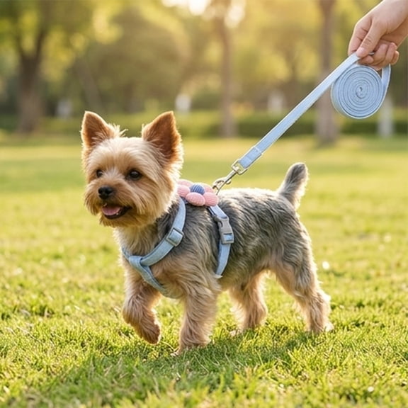 NIUBWJL Cat Harness and Leash Set, Escape Proof Safe Kitten Vest Harnesses Adjustable Comfy Breathable Soft Mesh Step-in Jacket with Flower for Small Pet Kitty Puppy Dogs Bunny Walking