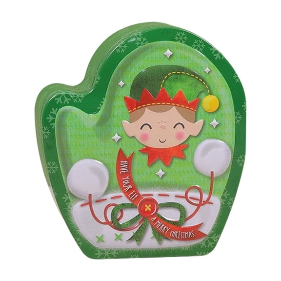 NIUBWJL Christmas Alien Iron Box Santa Claus Cookies Candy Storage Iron Box Gift Empty Box
