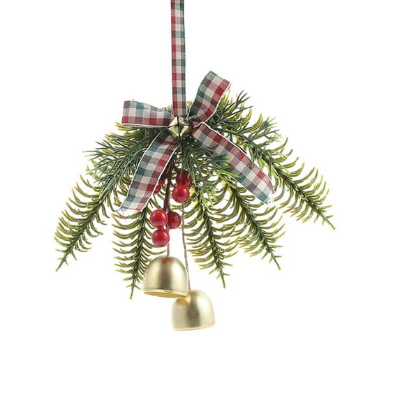 NIUBWJL Christmas Bells Pines Leaves Bow Door Hanging Wall Hanging Wind Chime Christmas Tree Pendant Decoration Hanging Decorations Scene Decoration
