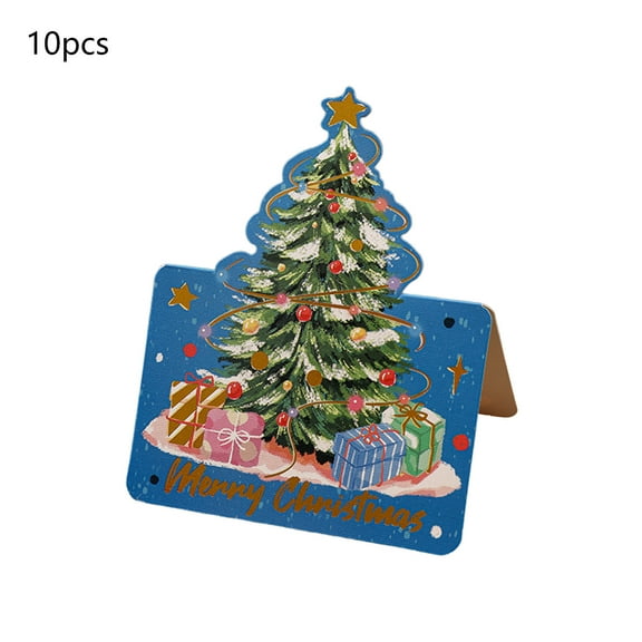 NIUBWJL Christmas Christmas Tree Stamping Greeting Cards Flower Shop Baking Gift Giving Small Cards Message Cards