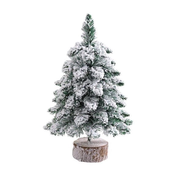 NIUBWJL Christmas Flocking Christmas Tree Home Snow Scene Desktop Scene Layout Ornaments Decorations