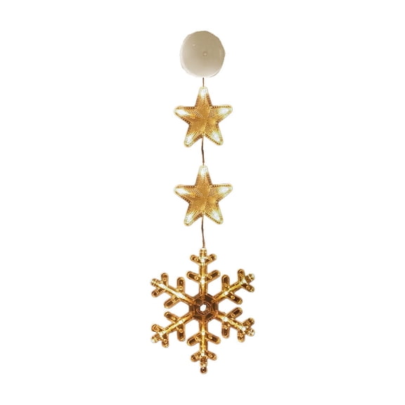 NIUBWJL Christmas LED Light Decoration With Suction Cup Hook Christmas Tree Snowflake Snowman Battery Powered Indoor Bedroom Window Display Holiday Lights Warm White