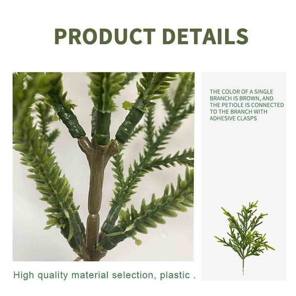 NIUBWJL Christmas Norfolk Pine Branches, Norfolk Pine Artificial Christmas Stems DIY Crafts Faux Christmas Greenery Norfolk Pine Branches for Xmas Wreath Garland Home Decor