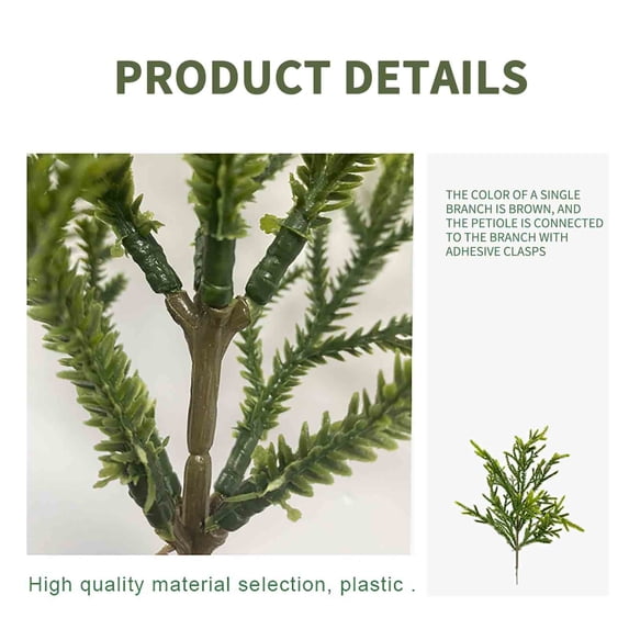 NIUBWJL Christmas Norfolk Pine Branches, Norfolk Pine Artificial Christmas Stems DIY Crafts Faux Christmas Greenery Norfolk Pine Branches for Xmas Wreath Garland Home Decor