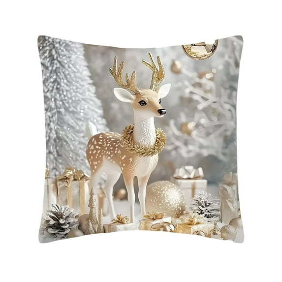 NIUBWJL Christmas Pillow Covers 17.7x17.7 Inches Decorative Pillow Cases With Soft Fabric Hidden Zipper For Home Decor