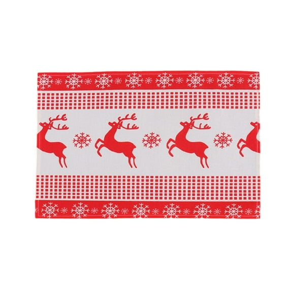 NIUBWJL Christmas Santa Claus Placemats, Placemats Dining Table Mat Set,12x18 Washable Stain Resistant Wipeable Cloth Placemat for Kitchen Buffet Partiest