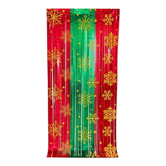 NIUBWJL Christmas Snowflake Curtains 2pc Set 39x79in For Parties Christmas Winter Holidays Winter Photos Booth Props Background Streamers