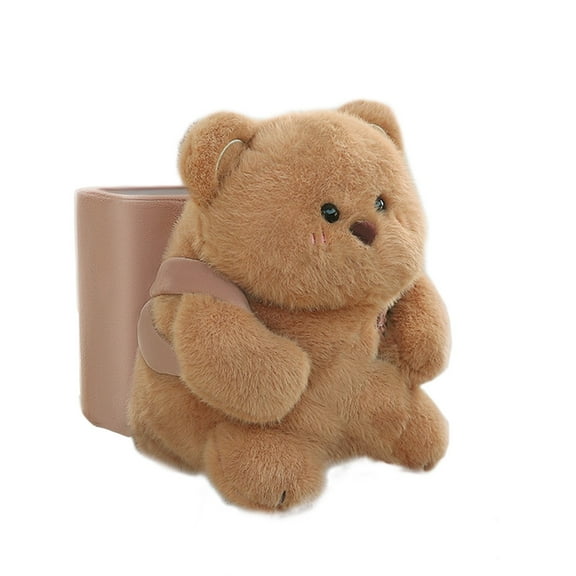 NIUBWJL Cute Plush 2 in 1 Car Tissue Box and Trash Can Teddy Bear Tissue Box Plush Animals Cute Holder Plushie Multifunctional Organizer Creative Accessories for Women