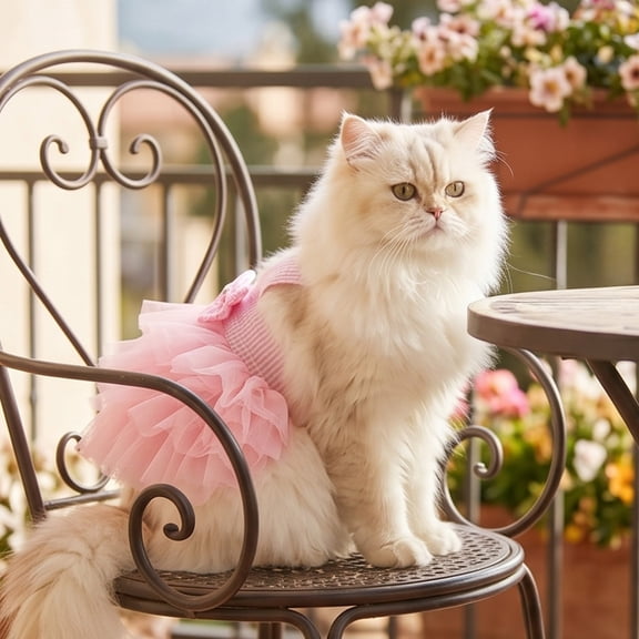 NIUBWJL Dog Dress, Fashion Puppy Tutu Princess Dresses for Small Dogs Girl, Sweet Skirt, Spring Dog Cat Clothes Pet Apparel
