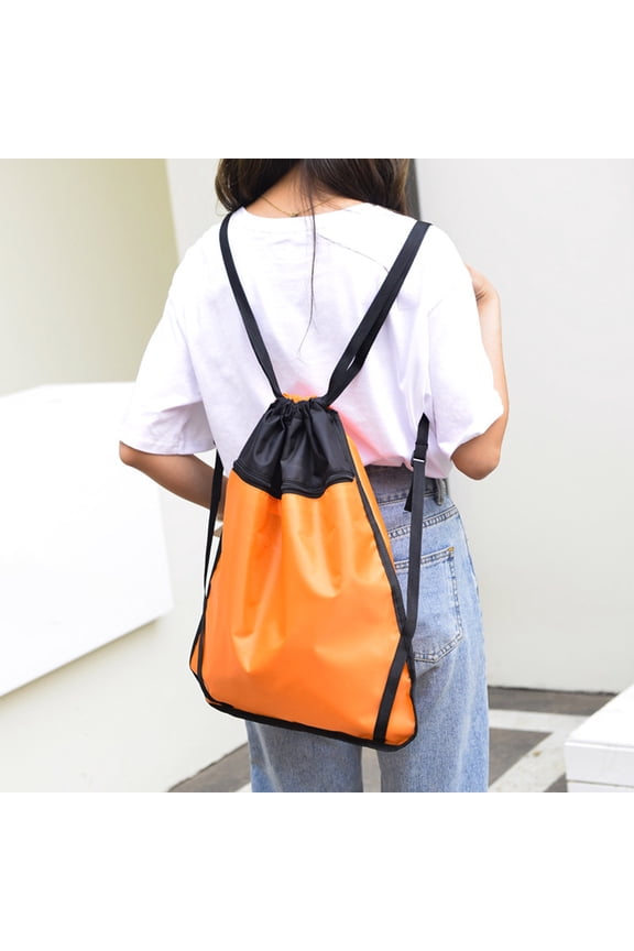 Drawstring Backpack Bag, Waterproof Draw String Back Sack with Zip Pocket, Gym Drawstring Bags Swim Bag for Men Women