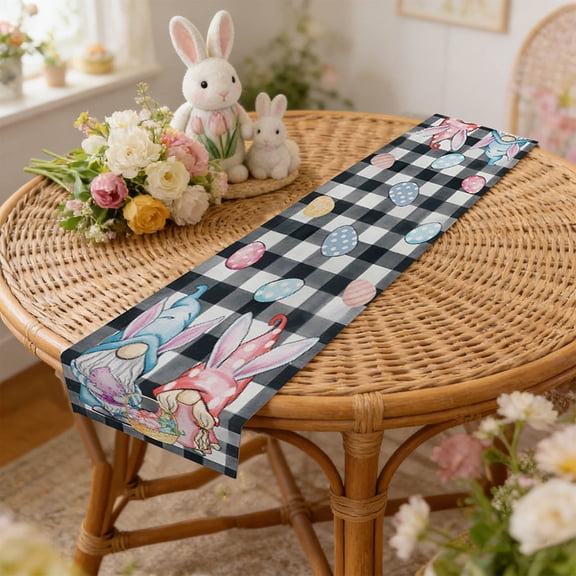 NIUBWJL Easter Table Flag Linen Double-sided Tablecloth Tablecloth