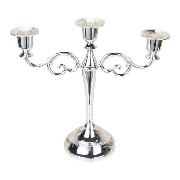 NIUBWJL European Candlestick Three-headed Ornaments Vintage Romantic Wedding Props Candlelight Dinner Restaurant Hotel Home Decoration