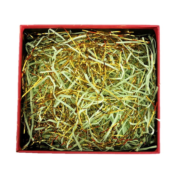 NIUBWJL Gold Threaded Mixed Paper Shreds Raffia Wedding Favour Box Filler Gift Gold Confetti Shreds