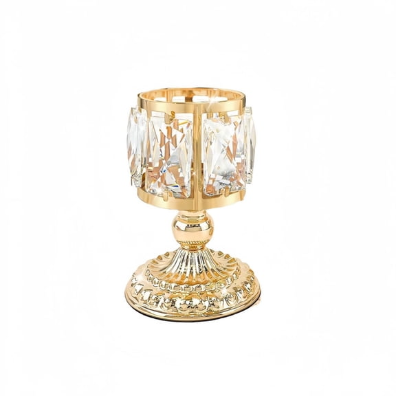 NIUBWJL Golden Candlestick Crystal Candlestick Creatives Wrought Iron Candle Holders Candlelight Dinner Candle Cup