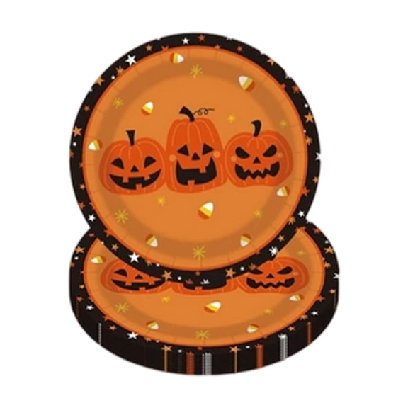 NIUBWJL Halloween Party Plates Spooky Disposable Dinnerware ,7 In 10 PCS