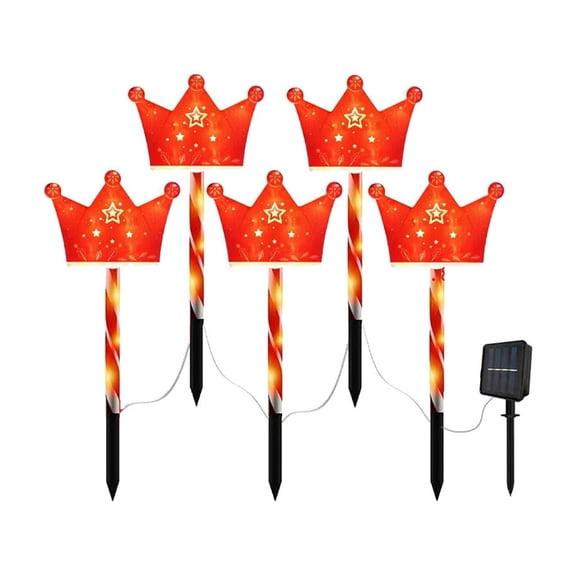 NIUBWJL LED Christmas Solar Lights Christmas Classic Elements Shape Warm Color Mode Solar Ground Lights Holiday Outdoor Garden Yard Decoration One Tow Five