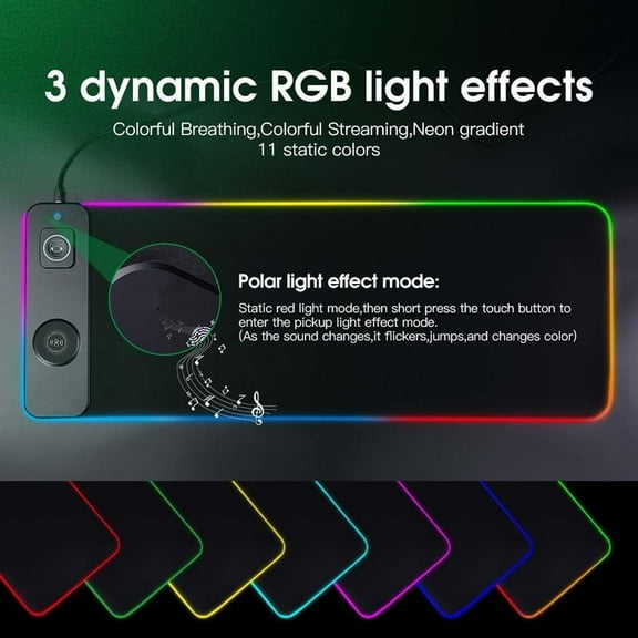 NIUBWJL LED Mouse Pad With Wireless Charger Magnetic XXL Charging Gaming Mousepads Large RGB Desk Mat With 15 Colors Light