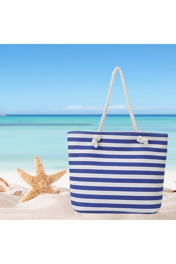 Large Ocaen Beach Tote Bag for Women Seashell Canvas Tote Shoulder Bags Water Resistant Pool Bag for Summer Vacation with Rope Handles Oversized Handbag for Gym and Travel Vacation