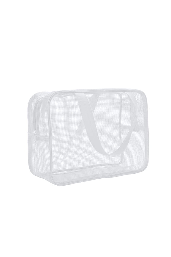Mesh Wash Bag Portable Storage Organiser Hand Carry Bath Bag Polyester Mesh Beach Bag Tote Wash Bag Beach Toy Storage Bag