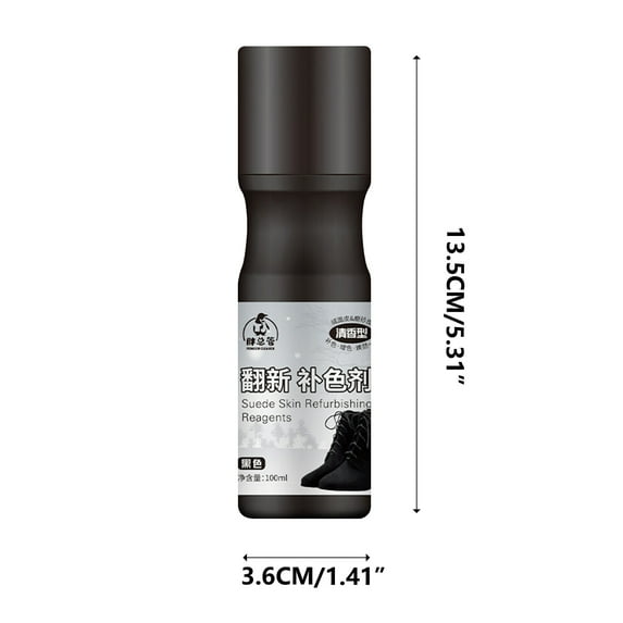 NIUBWJL Nubuck & Suede Dye Black with Applicator & 3-Way Suede Brush - Suede Color Restorer for Shoes, Boots, Jackets, Purses & More - Black Suede Dye & Conditioner