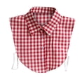 thumbnail image 1 of NIUBWJL Red/Blue Christmas Fake Plaid Rhinestone Collar Detachable Collar Women's Stylish Half Shirt Blouse False Shirt With Rhinestones, 1 of 5