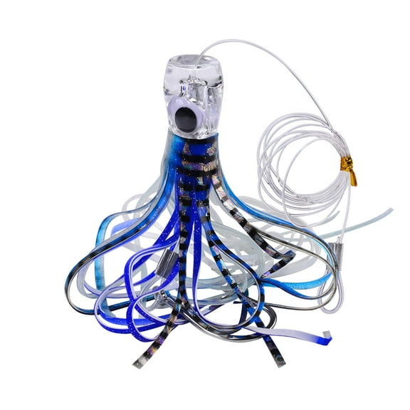 NIUBWJL Saltwater Fishing Lures Trolling Lures for Marlin Mahi Tuna Dolphin Shark Big Game Deep Sea Fishing Baits Squid Skirts Rigged Hooks Ocean Gear Tackle