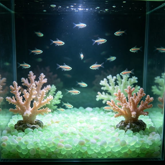 NIUBWJL Shiny Stone Glow in Dark Aquarium Gravel Sand, 5-9mm,Neon, 100PCS, For Fish Tank, For Fairy Garden, Decorative Rocks