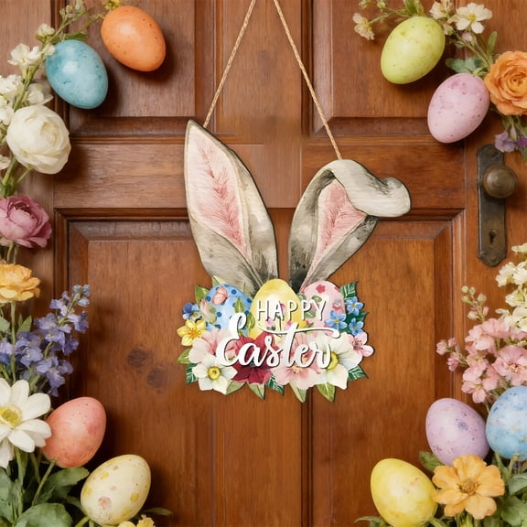 NIUBWJL Spring Flowers Party Welcome Words In Front Of The Door Easter Wooden Listing