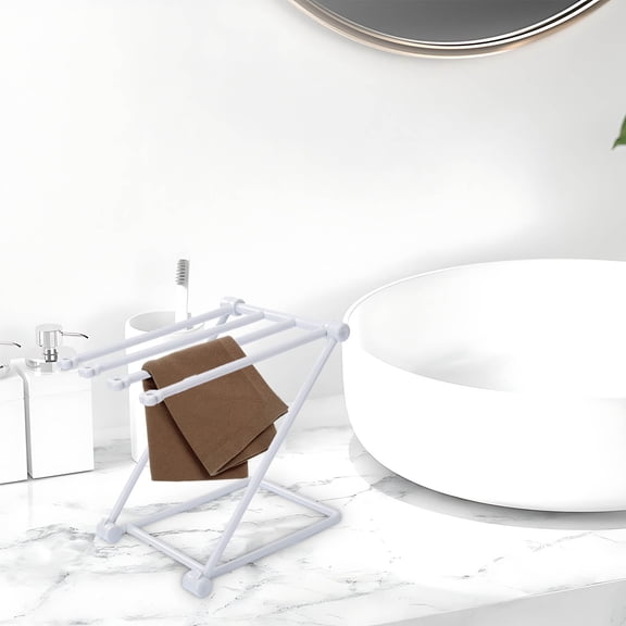 NIUBWJL Washcloth Holder Dish Rag Cloth Holder Countertop Dishcloth Drying Rack 4 Arms Folding Vertical Hand Towel Stand Dish Rag Storage Holder for Kitchen