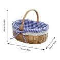 thumbnail image 1 of NIUBWJL Wicker Woven Basket Hand Woven Wicker Storage Basket With Handle And Linen Cloth Lining Versatile Bread And Fruit Versatile Organizer For Home Party And Picnic, 1 of 6