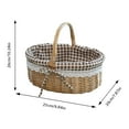 thumbnail image 1 of NIUBWJL Wicker Woven Basket Hand Woven Wicker Storage Basket With Handle And Linen Cloth Lining Versatile Bread And Fruit Versatile Organizer For Home Party And Picnic, 1 of 7
