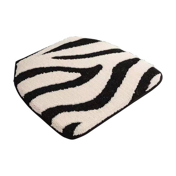 NIUBWJL Zebra Print Chair Cushion, Soft Plush Chair Pad, Winter Indoor Warmth Square Seat Cushion for Dining Room and Kitchen Chair 16.93x15.75in
