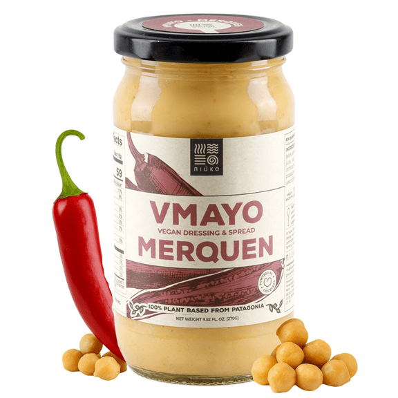 NIUKE Merquén Vegan Mayo – Smoky & Flavorful Plant-Based Spread | Dairy-Free, Gluten-Free & Non-GMO | Rich, Earthy Taste with Mild Heat | 12 oz Jar