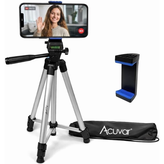 NIUMU 50 Phone Tripod with Holder Lightweight Aluminum Tripod Stand for iPhone & Android, Camera & Vlogging, Travel Tripod with Carry Bag