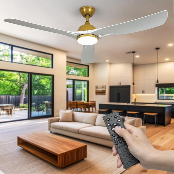NIUMU 56 Inch Ceiling Fans with Lights, Smart Ceiling Fan with APP and Remote Control, 3CCT Dimmable LED, 6-Speed Reversible Quiet DC Motor for Living Room, Bedroom, Dining Room - White