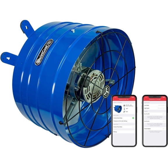 NIUMU AFG SMT PRO-2.0 Smart Attic Fan for Gable Vents - 1945 CFM - Smart App Control - Thermostat & Humidistat - 20ft Power Cord - Plug-and-play - Two Speed
