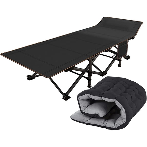 NIUMU Camping Cot for Adults, Folding Sleeping Cot with Mattress, 500 lb Capacity Heavy Duty Outdoor Folding Sleeping Bed, Portable Cot Bed for Camping, Indoor Guest Use, Home & Travel
