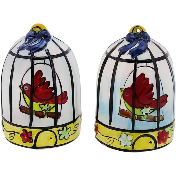 NIUMU Ceramic Bird Salt and Pepper Shaker Collectors Kitchen Dcor - Bird Cage