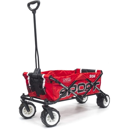 NIUMU Creative Outdoor Collapsible Folding Wagon Cart | Sport Series | Beach Park Garden Sports & Tailgate | Red