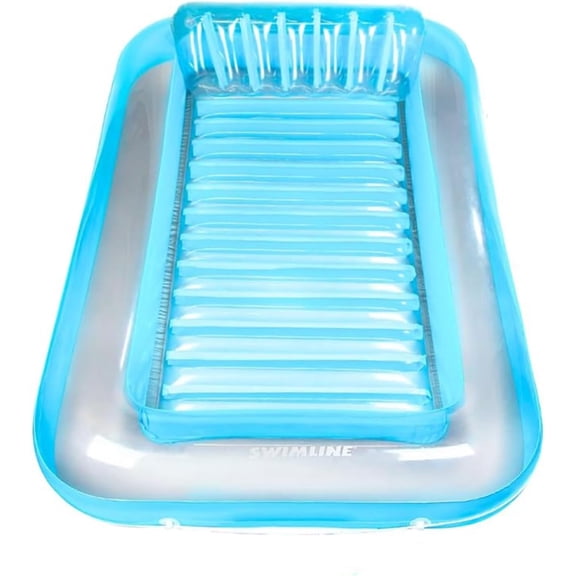 NIUMU Original Suntan Tub Series Classic Inflatable Tanning Float Floating Lounge | Personal Tan Pool Hybrid Lounger | Adjustable Pillow | Fill with Water | Reflective Tanning Design