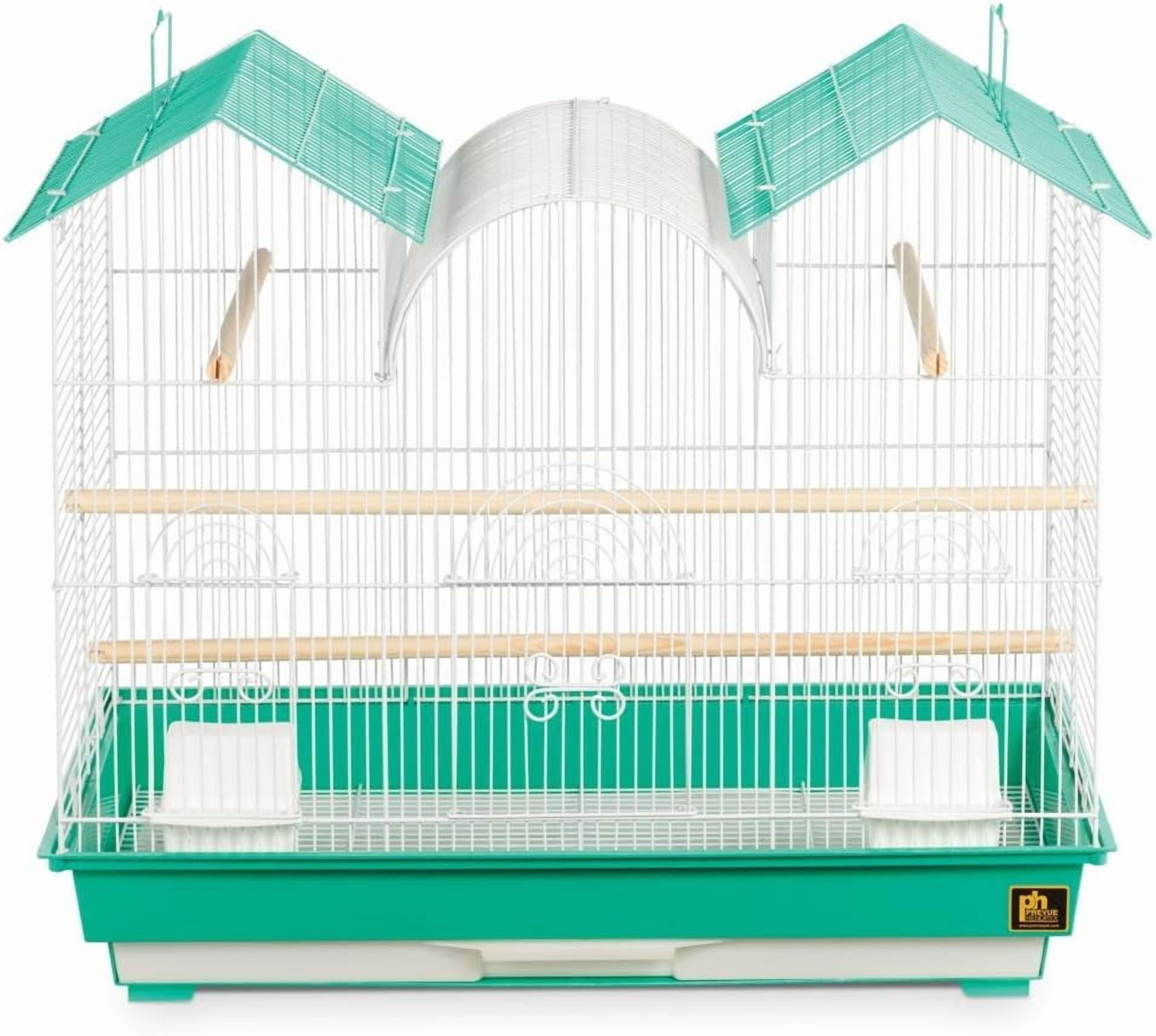 NIUMU Prevue Hendryx SP1804TR-2 Triple Roof Bird Cage, Teal and White, 1/2"