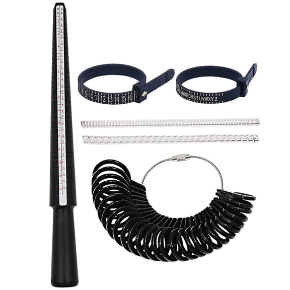 NIUPIKA Ring Sizer Measuring Tool Kit Mandrel Sizing Gauge US Rings Size Guide Stick Measure for Fingers Women Men Wedding Jewelry Ruler Plastic
