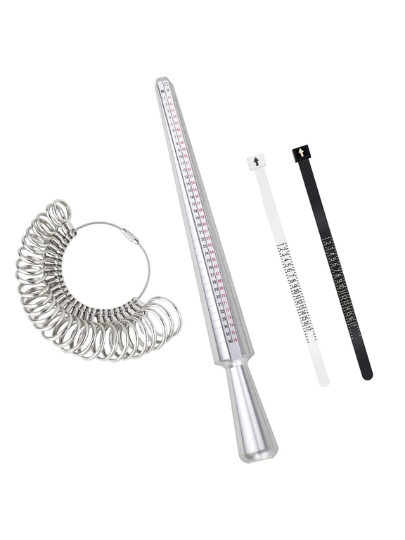 Ring Sizer Measuring Tool Ring Sizing Mandrel Set Metal Measure Finger Gauge US Size 1-13 Jewelry Rings Size Tools Kit